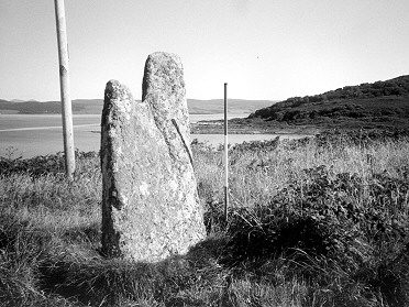 Druid's stone, Gigha, B+W photo